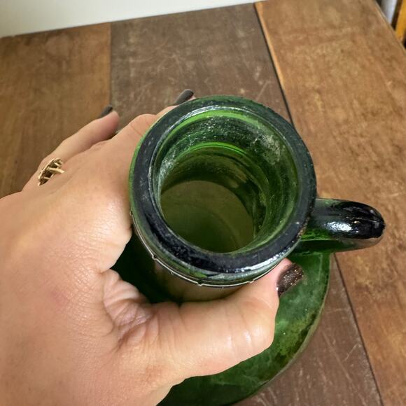 Vintage Green Glass Wine Demijohn Carboy Jug Jar Growler Large Decorative Accent - Picture 5 of 6